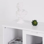 Modern MDF Painted Cabinet with Glass Doors and Drawer, White, for Bedroom and Living Room - Grand Goldman Shop