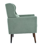 Modern Accent Chair,Teddy Fabric Living Room Chairs Comfy Reading Chair,Mid Century Accent Chair, Lounge Arm Chairs Armchair for Living Room Bedroom (Light Green) - Grand Goldman Shop