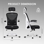 Ergonomic Office Chair, Home Office Desk Chair with Headrest, High Back Computer Chair with Armrests and Adjustable Lumbar Su