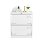 White Metal Lateral File Cabinet with Lock, 3 Drawers for Office/Home, Anti-Tip Design | Premium Home Decor - Grand Goldman