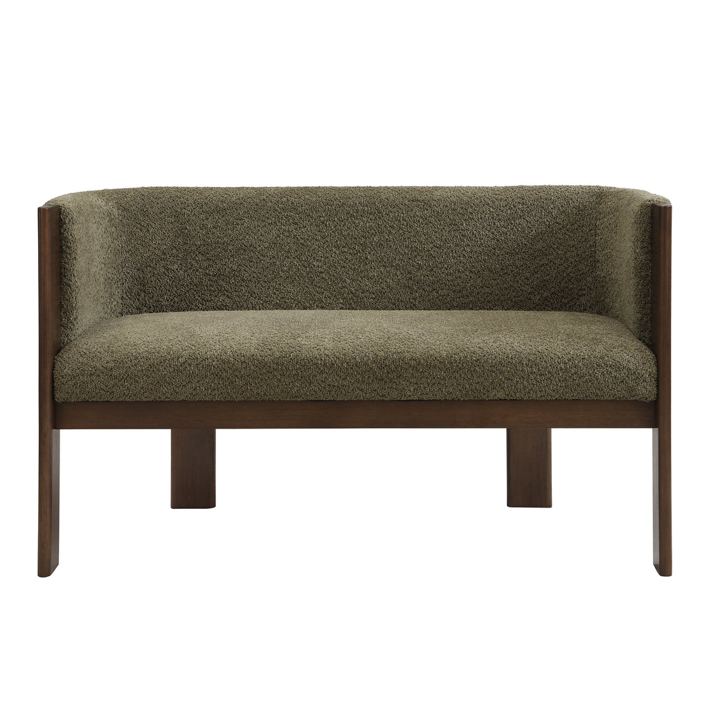 48.5' Upholstered Solid Loveseat (Walnut+Green) - Grand Goldman Shop