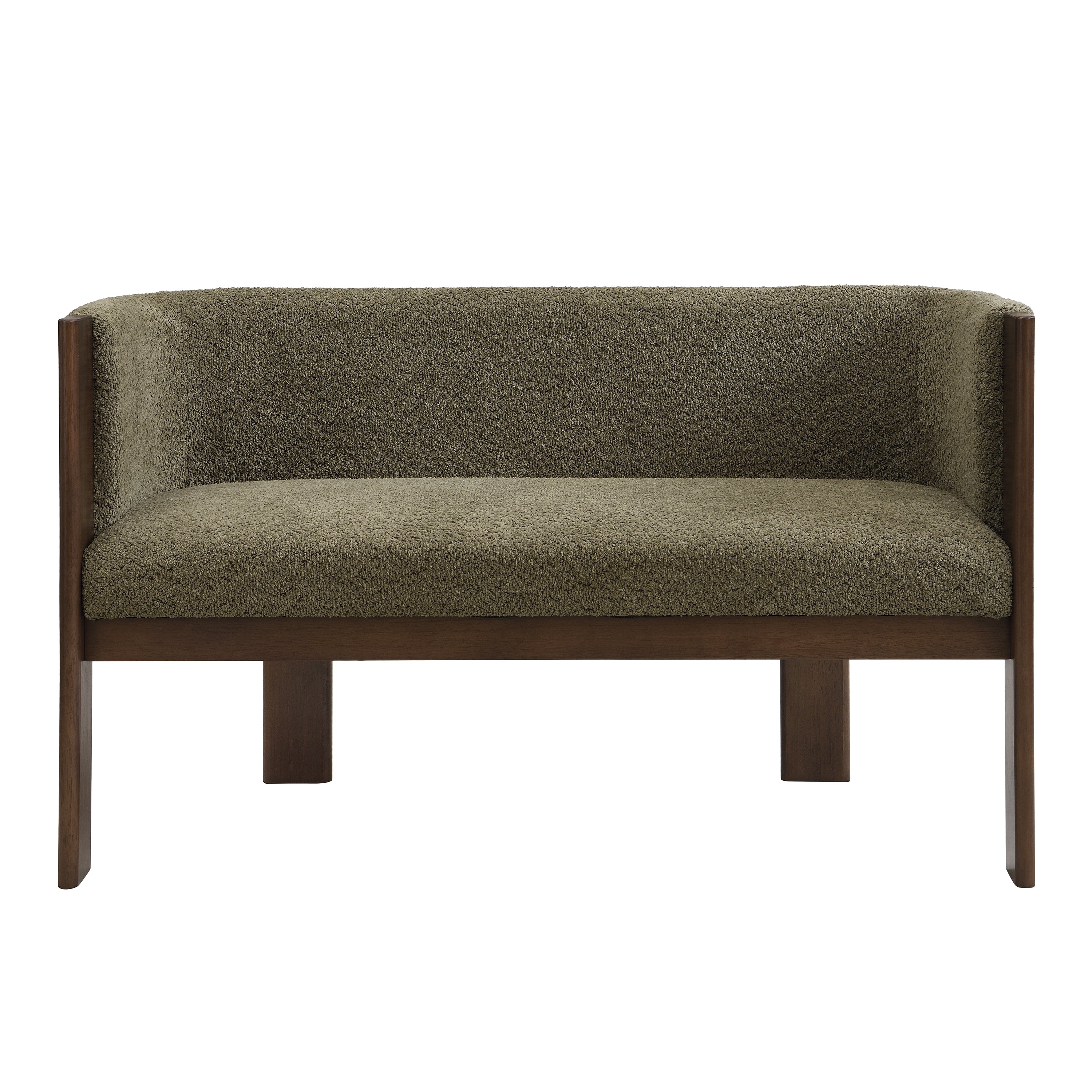 48.5' Upholstered Solid Loveseat (Walnut+Green) - Grand Goldman Shop