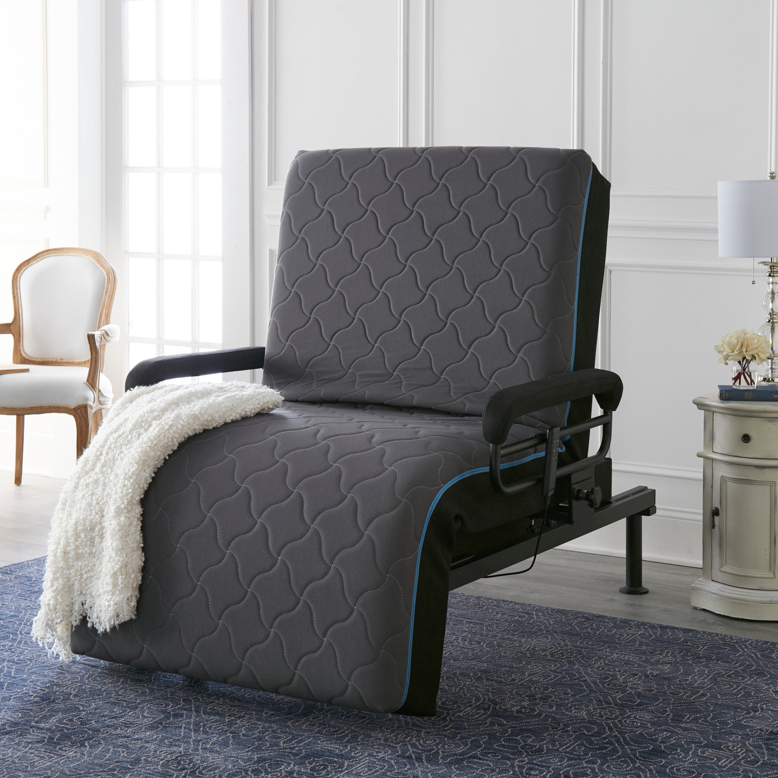 Twin Adjustable Sit to Stand Bed W/ Remote with Convenient Lift Twin - Grand Goldman Shop