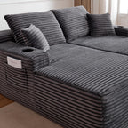 69'Cloud Sectional Couch, L-Shape Chaise with R-Shape Chaise with Deep Seat and Comfortable 2 Seater Couch for Modern Living Room,(Plush Fabric),Grey - Grand Goldman Shop