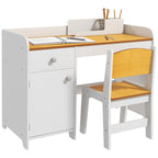 Qaba Kids Desk and Chair Set with Storage Drawer, Study Desk with Chair for Children for Arts & Crafts, Snack Time, Homeschoo
