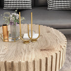 Modern minimalist circular coffee table 31.4'' with natural wood texture, stable and durable, enhancing spatial aesthetics suitable for living rooms, study rooms and offices. - Grand Goldman Shop