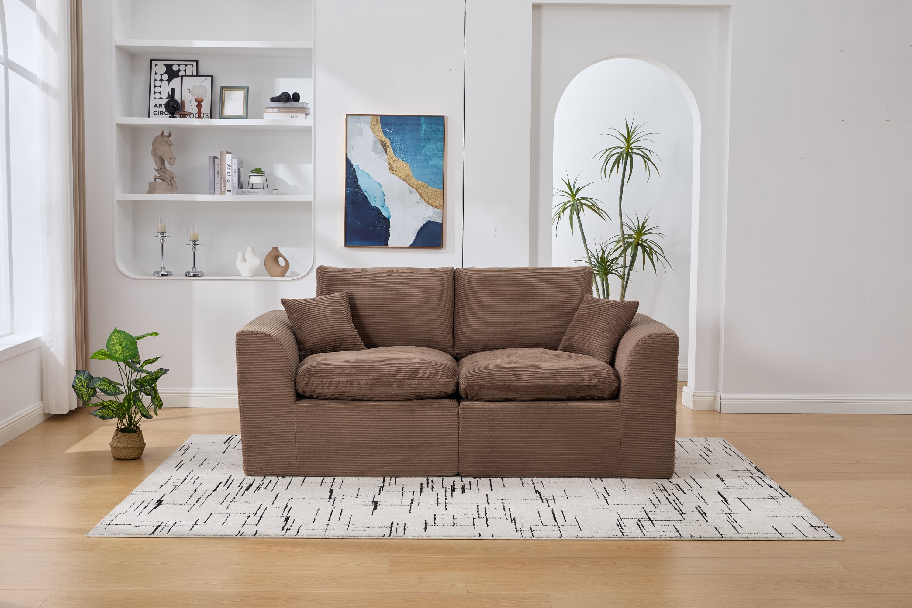 UNITED WE WIN Modular Sectional Sofa Cloud Couch,Comfy Cloud Modern Sofa,2 Seater with Cushion Covers Removable Furniture for Living Room Bedroom Apartments Dorms,No Assembly Required - Grand Goldman Shop