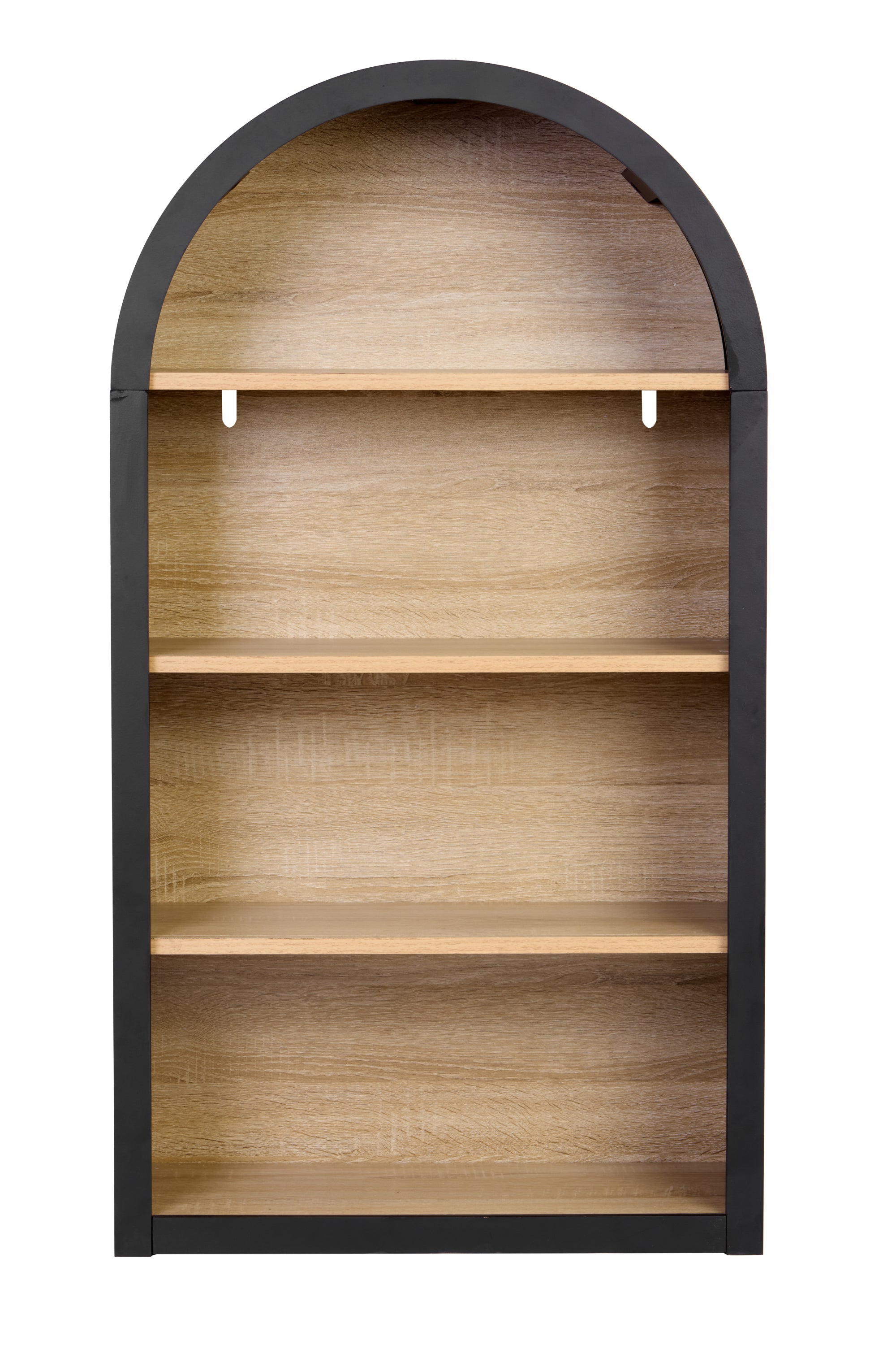 4-Tier Black Arched Bookshelf, 43' Tall Arched Bookcase with Storage Shelves - Grand Goldman Shop