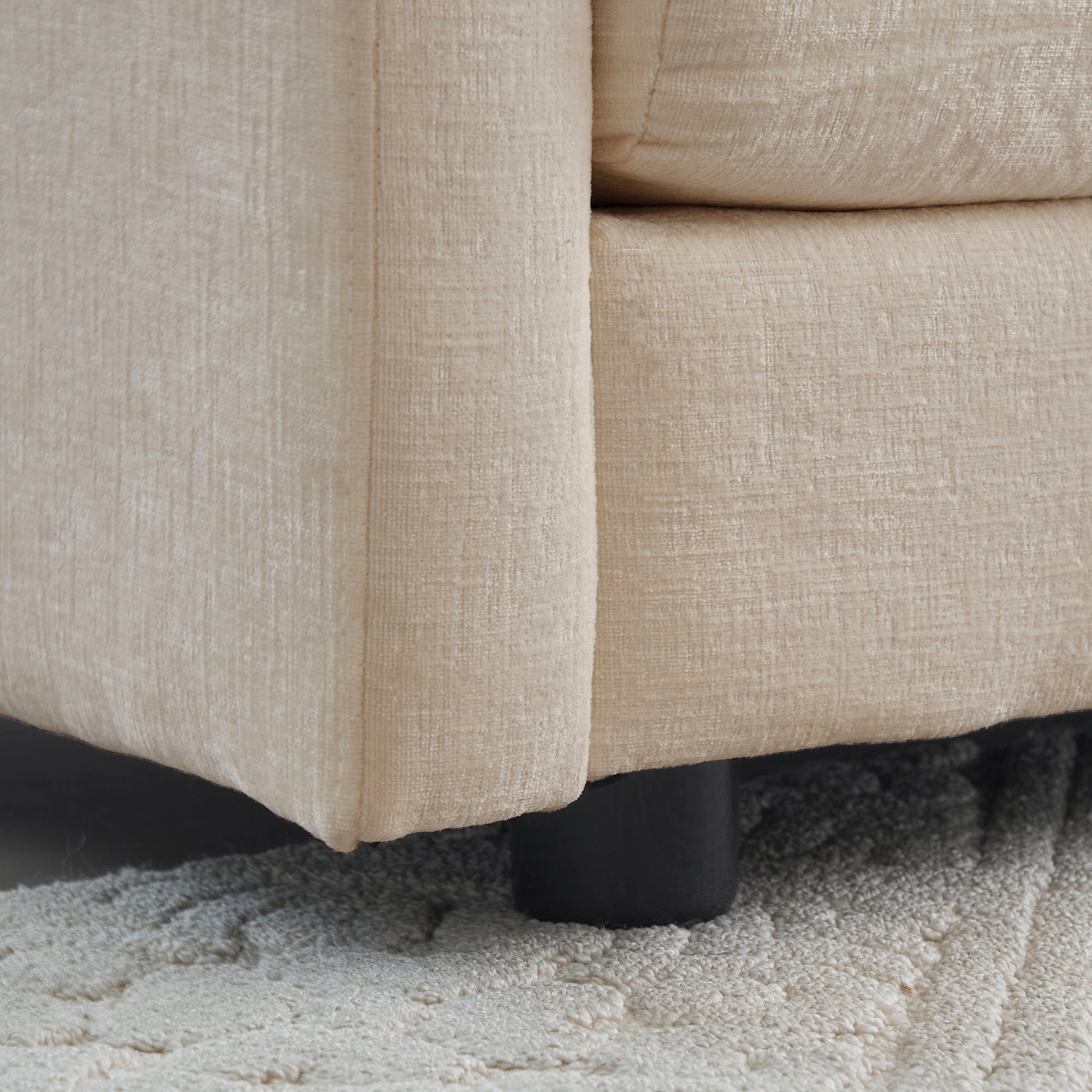 Chenille Fabric Ottomans Footrest to Combine with 2 Seater Sofa, 3 Seater Sofa and 4 Seater Sofa, Light Coffee - Grand Goldman Shop