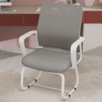 Minimalist Modern Office Chair with Metal Frame, Soft Mesh Backrest, White+Gray, for Home and Office Use | Premium Home Decor
