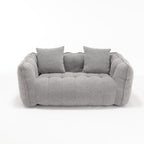 Cozy Beanbag Chair with High Resilience Foam Core for Two - Grey Chenille, 66x35x25 inches - Grand Goldman Shop