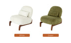 Cute Accent Chair with Solid Wood Legs, Living Room Chair with Soft Fabric Cushion, Cozy Bedroom Chair, Comfy Armless Reading Chair for Apartment, Waiting Room, Balcony (White) - Grand Goldman Shop