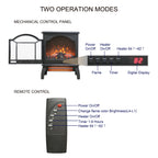 Classical Free-Standing 3D Flame Electric Infrared Quartz Fireplace Stove with Remote Control in Antique Black - Grand Goldman Shop