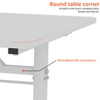 Adjustable Study Desk for Kids and Adults, Height-Adjustable Home Office Desk, White Frame with White Wood Tabletop, 60cm x 8