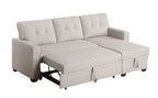 Upholstered Pull out Sectional Sofa with Chaise - Grand Goldman Shop