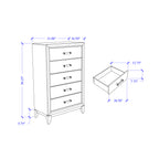 MIRAGE White 5PC King Bedroom Set with Rubber Wood and Slats - Grand Goldman Shop