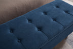 59' Bed Bench with Storage  Blue Fabric - Grand Goldman Shop