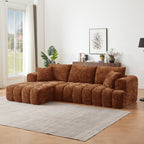 Chenille L-Shape Luxury Sectional Oversized Sofa,Mnimalist Design,Comfy Sleeper Couch for Living Room,Apartment&Reception Spaces,No Assembly Required - Grand Goldman Shop