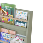 3 Tier Kids Book Shelf in Sage with Pine Wood and MDF Construction, Compact Storage for Bedrooms, Playrooms, and Classrooms -