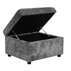 Modern Sectional Sofa Pull-out Sleeper with Storage Ottoman, USB Charging, Grey Tweed Chenille, 112.2' - Grand Goldman Shop