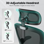Ergonomic Office Chair, Home Office Desk Chair with Headrest, High Back Computer Chair with Armrests and Adjustable Lumbar Su