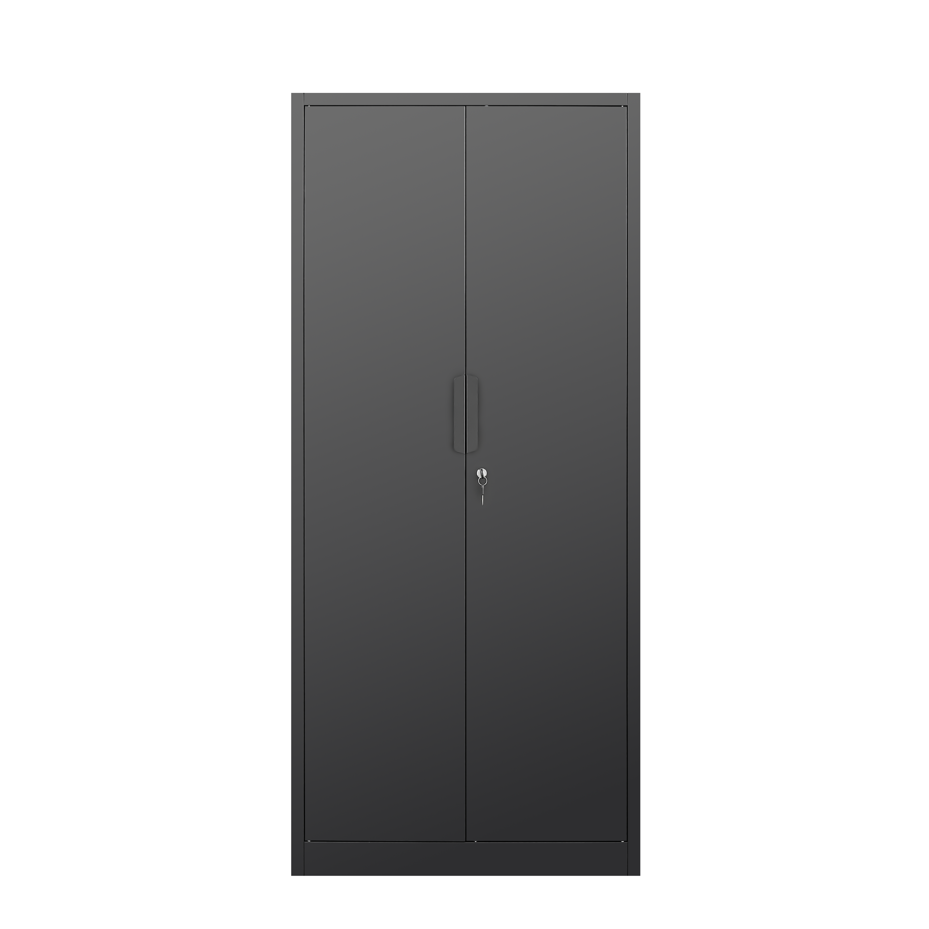 70-Inch Black 2-Door File Cabinet with Lock, 4 Adjustable Shelves, Heavy-Duty Steel Construction for Commercial and Home Offi