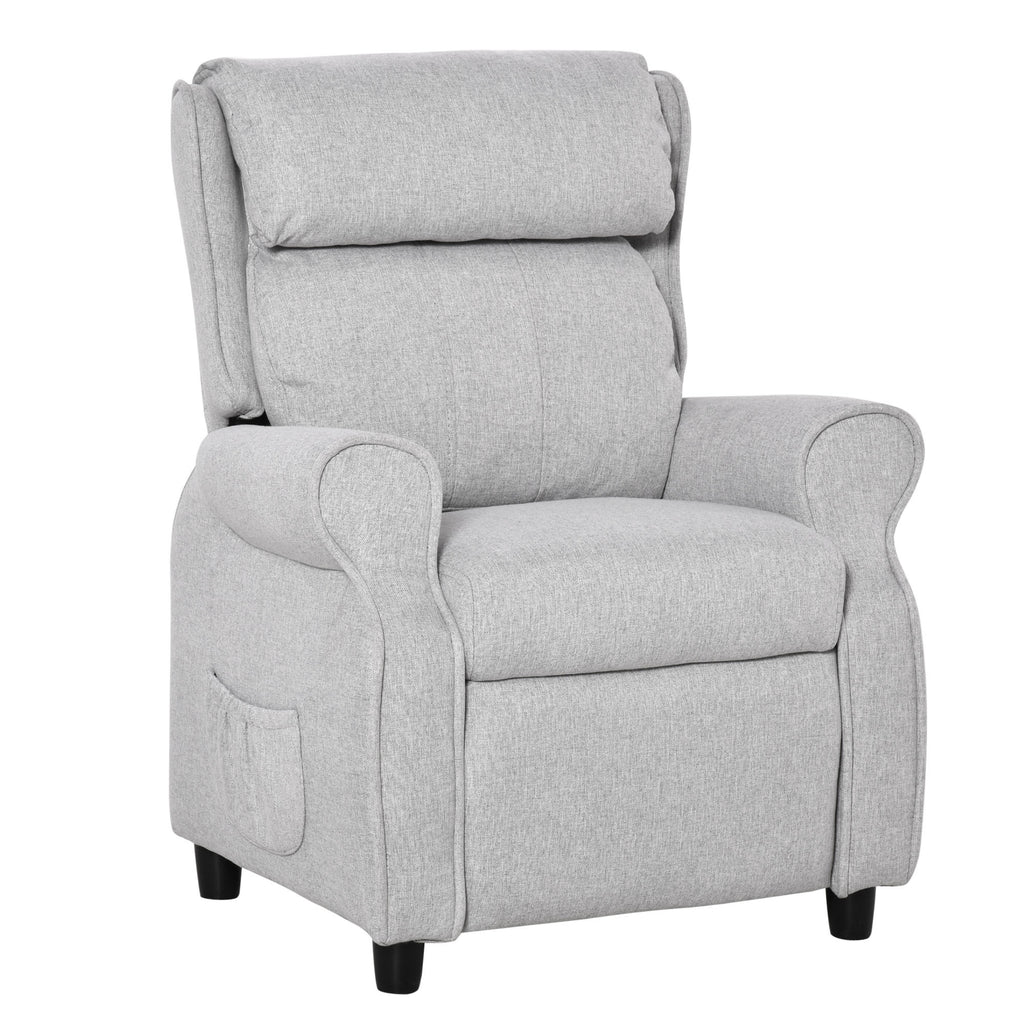 Qaba Kids Recliner Chair Children Sofa Angle Adjustable Single Lounger Armchair Gaming Chair with Footrest 2 Side Pockets for