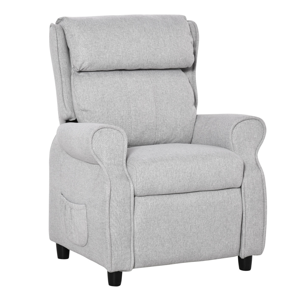 Qaba Kids Recliner Chair Children Sofa Angle Adjustable Single Lounger Armchair Gaming Chair with Footrest 2 Side Pockets for