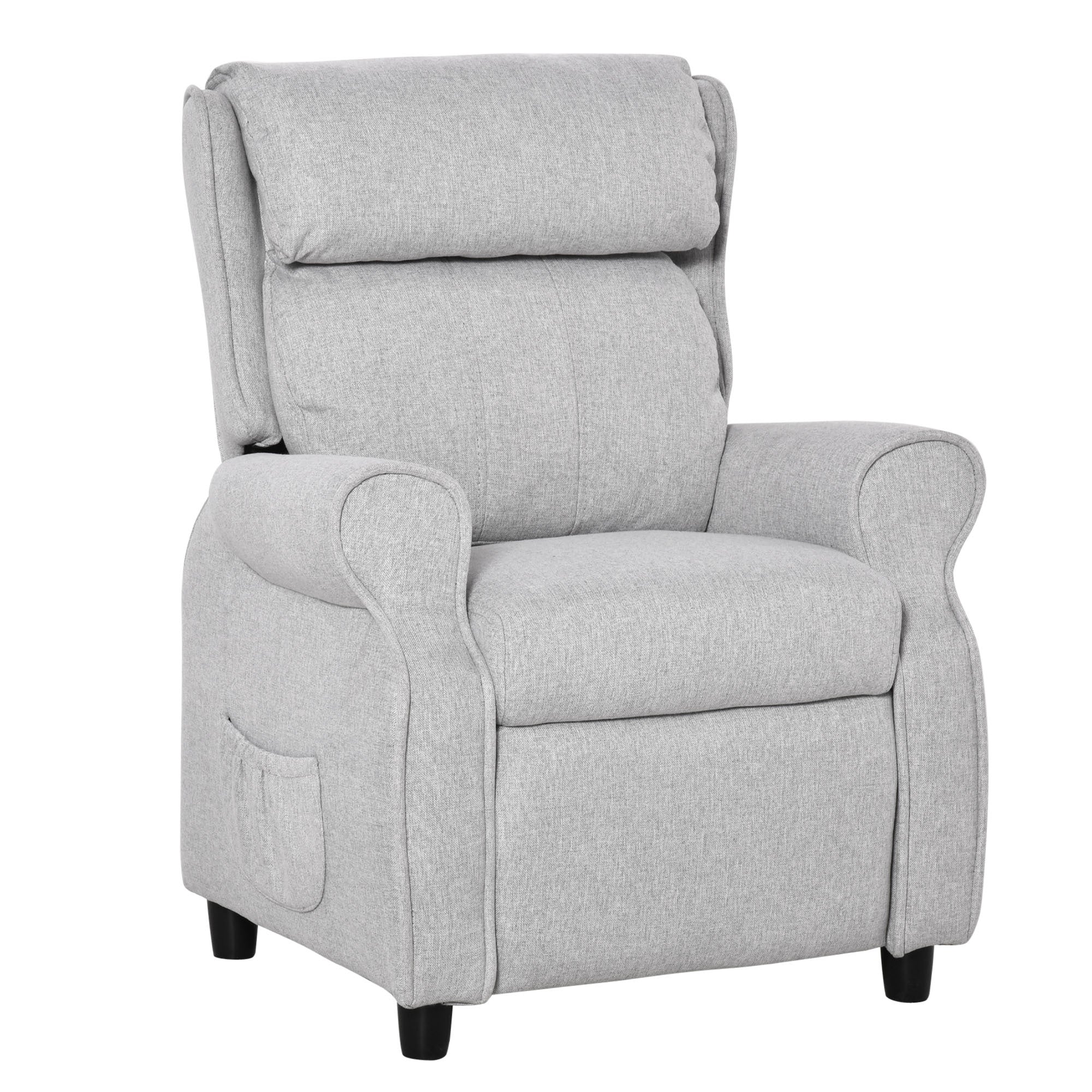 Qaba Kids Recliner Chair Children Sofa Angle Adjustable Single Lounger Armchair Gaming Chair with Footrest 2 Side Pockets for