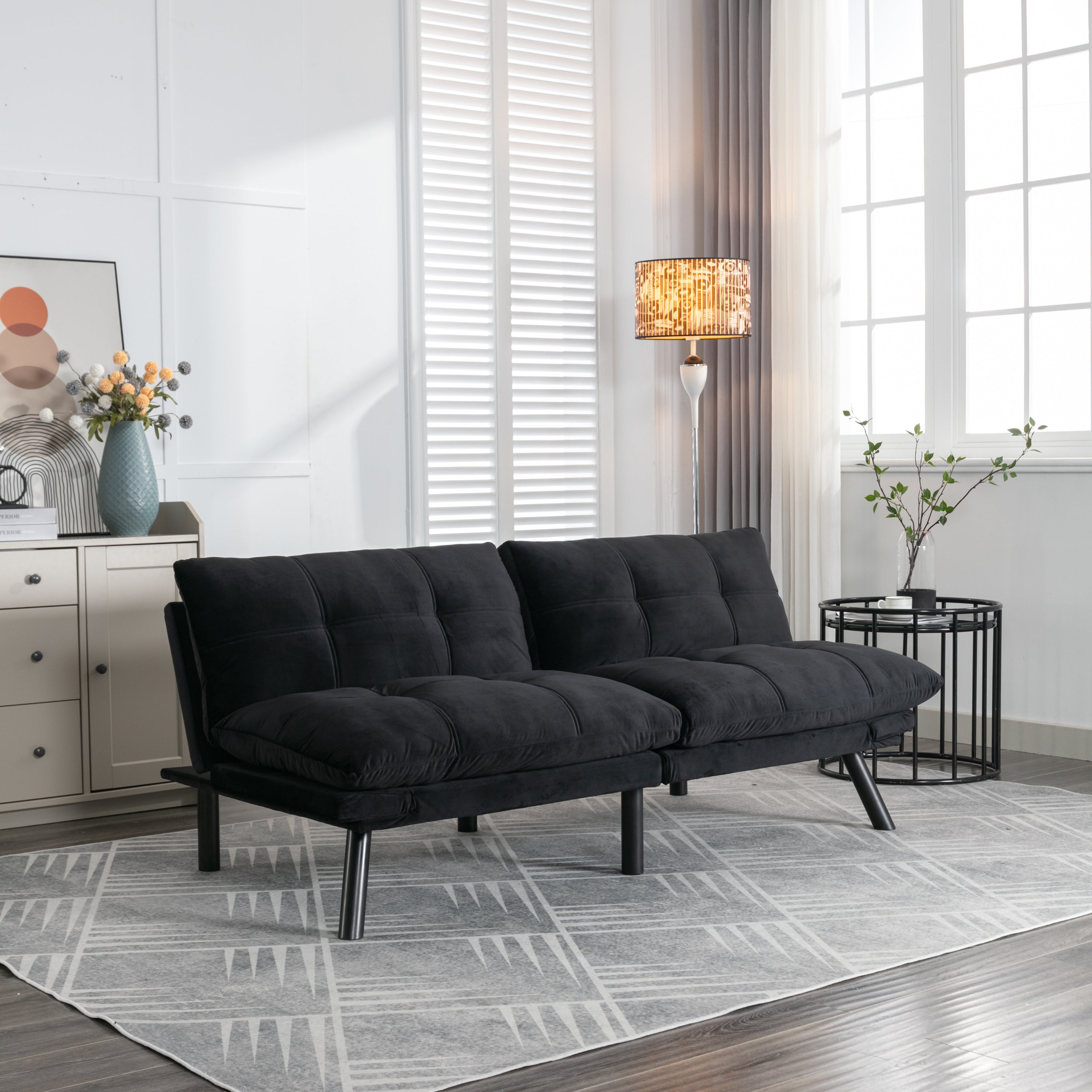 Black Convertible Folding Modern sofa Bed - Grand Goldman Shop