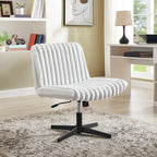 Blynn Adjustable Swivel Criss Cross Chair, Wide Seat Office Chair Vanity Chair, Gray | Premium Home Decor - Grand Goldman