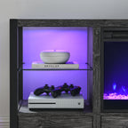23 inch electric fireplace insert, ultra thin heater with crystal  & realistic flame, remote control with timer, overheating protection,with sidelight - Grand Goldman Shop