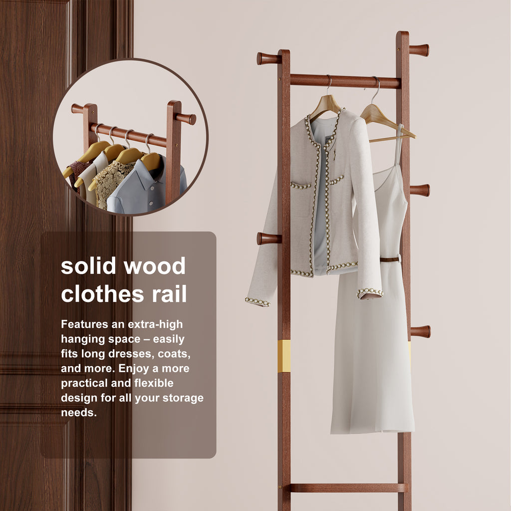 Coat Racks solid wood hanger 23.6* 11*70.8in Solid environmental protection easy to assemble beautiful can be placed in the bedroom/entrance/living room (Walnut) - Grand Goldman Shop