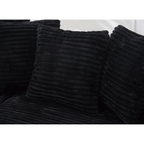 [NEW ARRIVED] [VIDEO PROVIDED] Oversized Two-Piece  Couches,  L Shaped Sofa, Corduroy, Right Chaise Daybed,with Armrests,Eight Throw Pillows,Corner Sofa,Easy To Assemble,  Black - Grand Goldman Shop