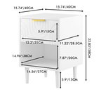 Modern White Nightstand with One Drawer and Open Shelf, Gold-Accented Handle, 22.83'' H, MDF, White - Grand Goldman Shop