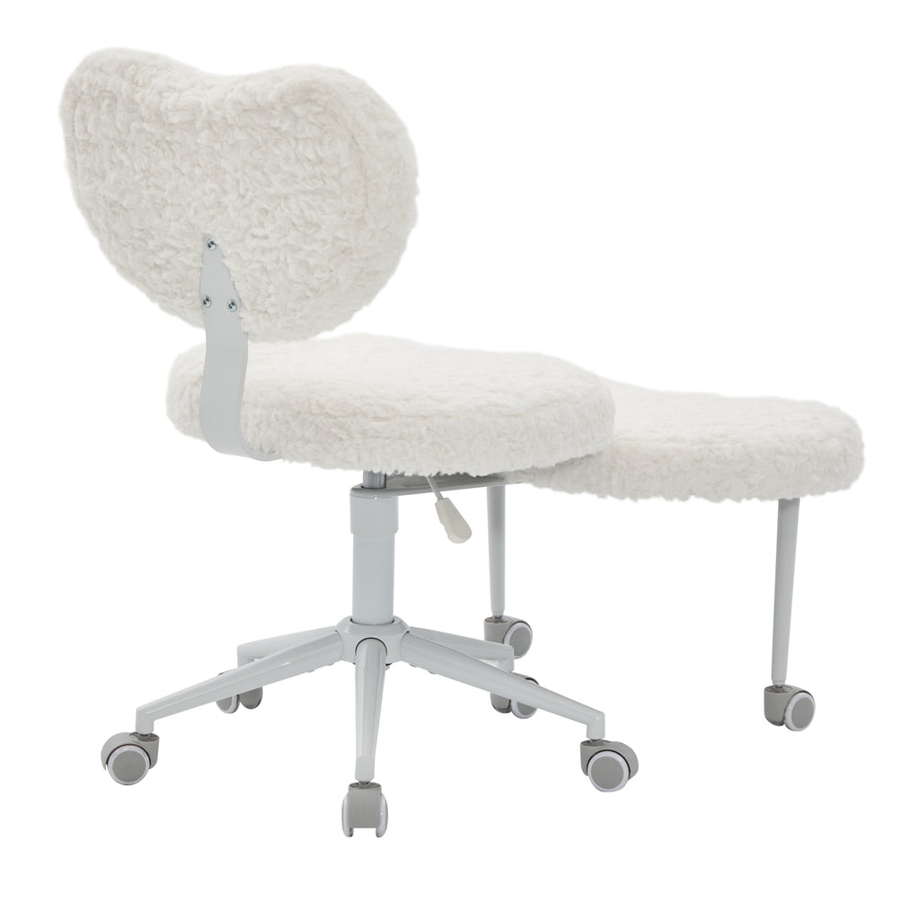 Artificial rabbit hair Meditation Chair Plus, Cross Legged Chair with Wheels, ADHD Chair, Criss Cross Desk Chair with Lumbar 