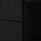 U_STYLE 55.1' Modern Storage Cabinet – 2 Doors & 2 Drawers, Stripe MDF Sideboard with Aluminum Handles, Curved Side Door & 3-Tier Shelves, Buffet Cabinet for Living Room, Bedroom, Dining Room - Grand Goldman Shop