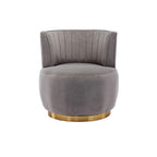 Swivel Barrel Chair, Round Armchairs with Fluffy Velvet, 360 Degree Swivel, Gray, 25.20'' x 25.59'' x 26.38'' - Grand Goldman Shop