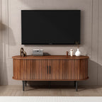 TV Stand, 47' Modern TV Console Table with Storage Compartment and Sliding Door, Gaming Entertainment Center with Cabinet for Living Room, Bedroom, Office (Walnut) - Grand Goldman Shop