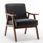 Mid-Century Modern Wingback Accent Chair with Solid Wood Frame and Extra-Thick Backrest – Lounge Chair for Living Room, Bedroom, or Reading Room - Grand Goldman Shop