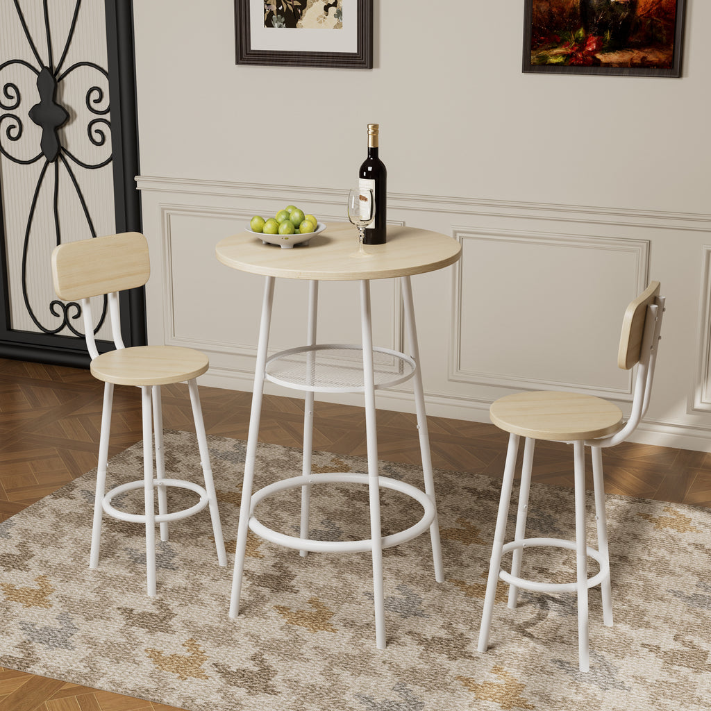 Bar table, equipped with 2 bar stools , with backrest and partition - Grand Goldman Shop