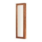 Solid Wood Jewelry Armoire Organizer Cabinet with Full-Length Mirror, Brown, Wall-Mounted Lockable with LED Light, 47.5x14.3 in - Grand Goldman Shop