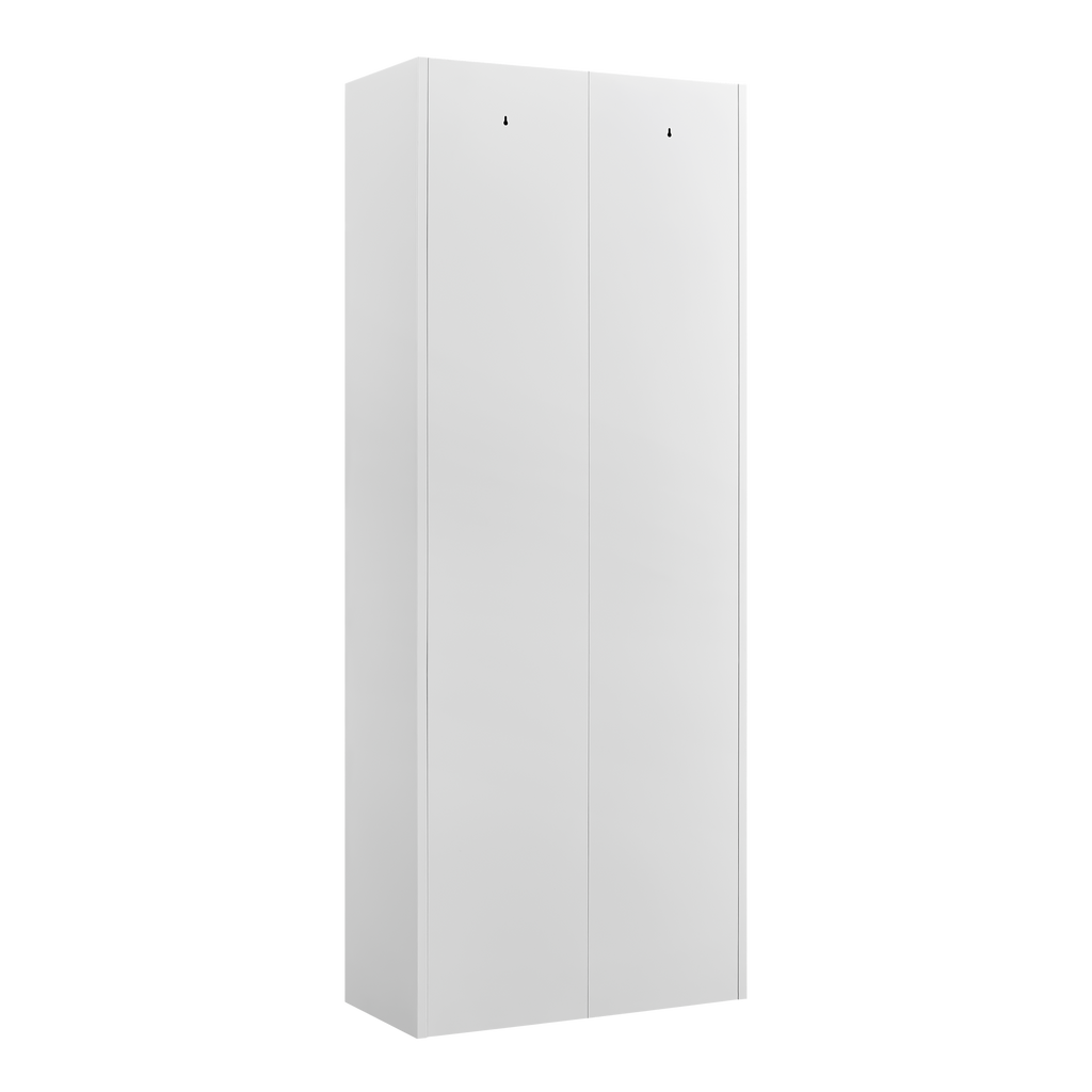 White Metal Adjustable 2-Door Storage Cabinet with Powder-Coated Steel, Tall Kitchen Pantry Cabinet with Adjustable Shelves f