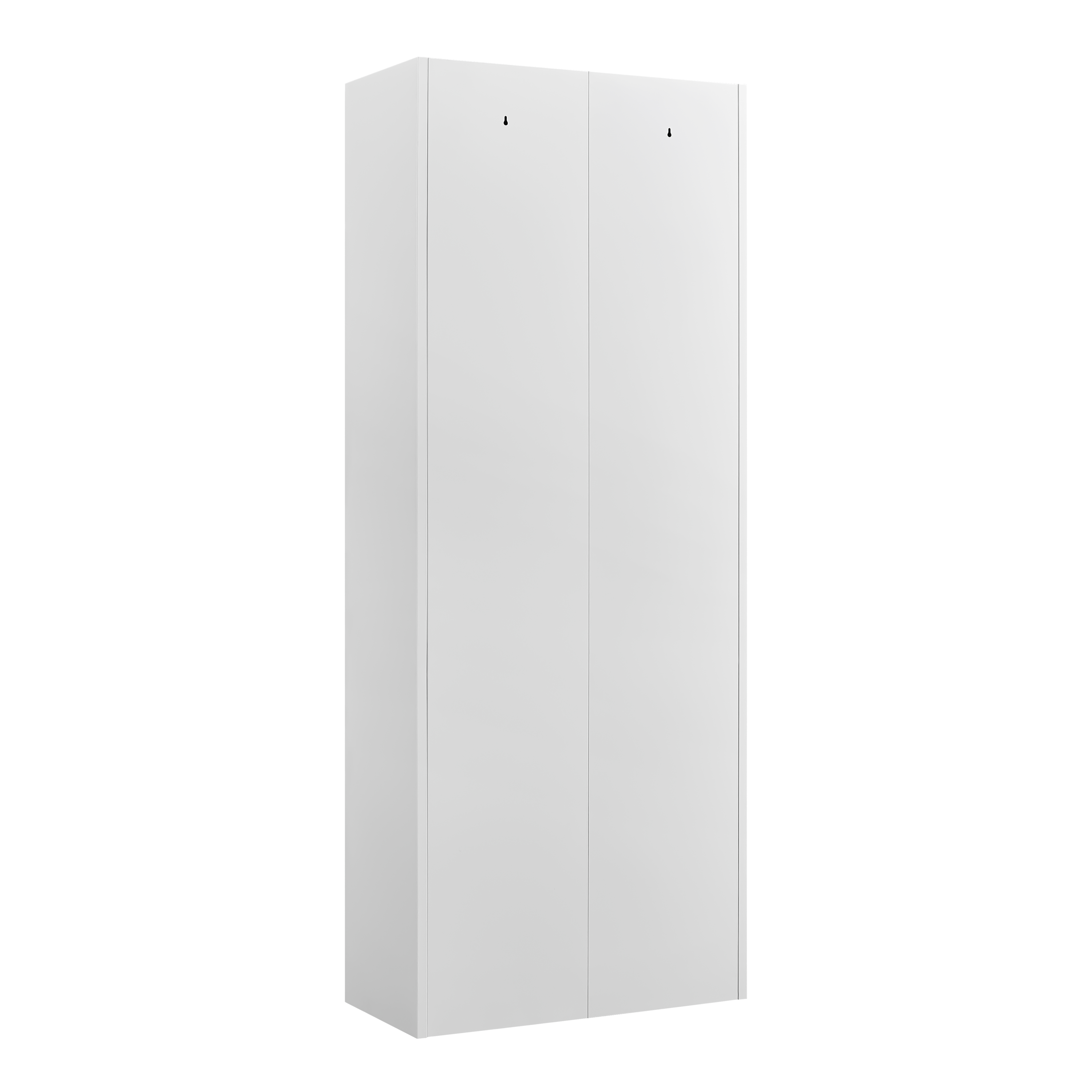 White Metal Adjustable 2-Door Storage Cabinet with Powder-Coated Steel, Tall Kitchen Pantry Cabinet with Adjustable Shelves f