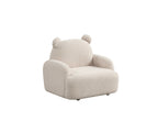 Raelynn 25.5'W Beige Sherpa Bear-Shaped Kids Armchair - Grand Goldman