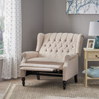 Push Back Recliner Chair Fabric Lounge Armchair Pushback Recliner with Rivet Decoration Wingback Single Sofa Chair with Padded Seat for Living Room, Bedroom 33.25D x 37.75W x 42.5H in - Grand Goldman Shop