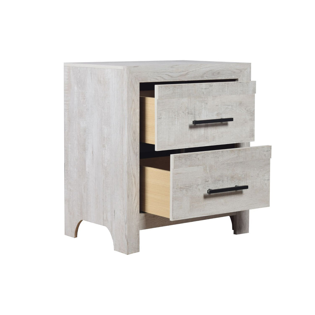 DENVER Modern Queen 4-Piece Bedroom Set with Bed, Dresser, Mirror and Nightstand, Natural Finish, Contemporary Storage Furniture Set - Grand Goldman Shop