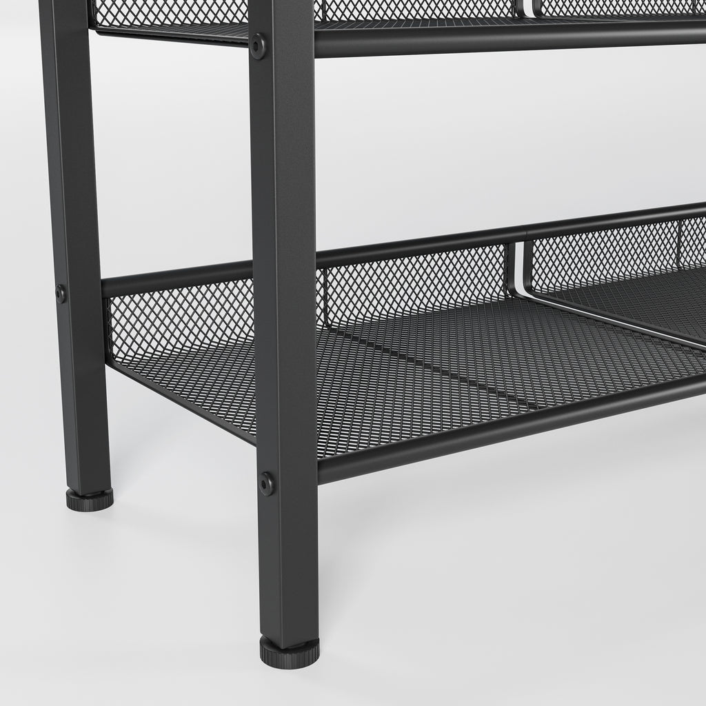 Industrial shoe rack, adjustable country style 5-layer shoe rack storage rack, with 4 mesh shelves, suitable for entrance, living room, bedroom and porch - Grand Goldman Shop