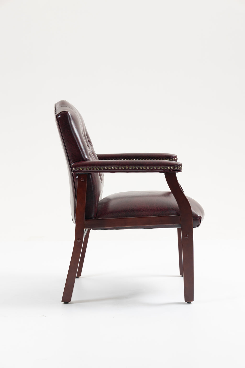 Leather Reception Guest Chairs  W/Padded Seat and Arms Ergonomic Mid-Back Office Executive Side Chair for Meeting Waiting Roo