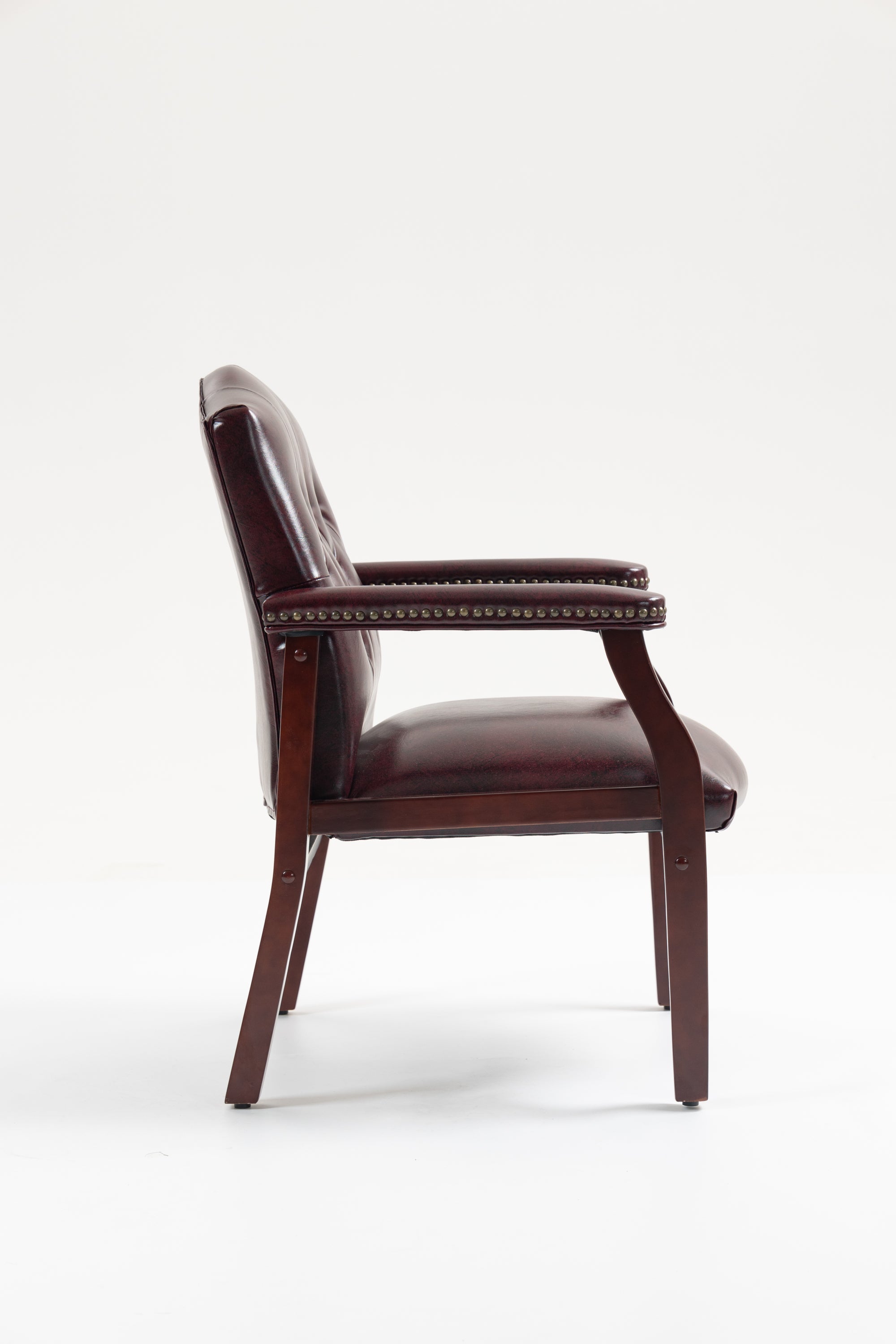 Leather Reception Guest Chairs  W/Padded Seat and Arms Ergonomic Mid-Back Office Executive Side Chair for Meeting Waiting Roo